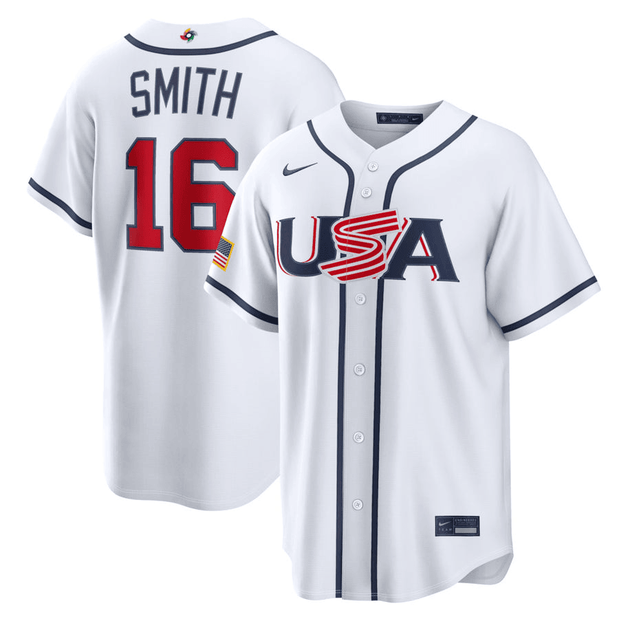 16 Will Smith Usa 2026 World Baseball Classic Baseball Jersey Team Usa Wbc 2026 Merch Navy