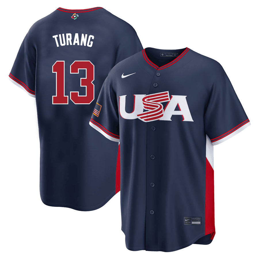 13 Brice Turang Usa 2026 World Baseball Classic Baseball Jersey Team Usa Wbc 2026 Merch White