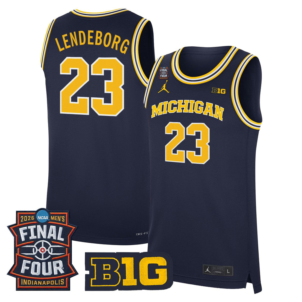Men's Michigan Wolverines 2026 Final Four Patch Basketball Jersey - All Stitched