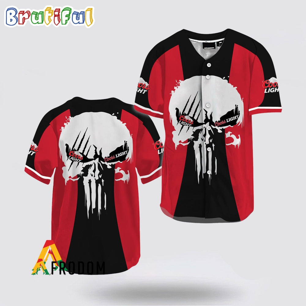 Ghost Head White Skull Coors Light Baseball Jersey