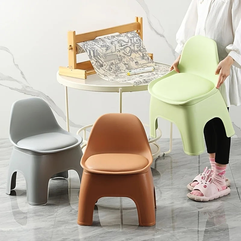 Backrest Small Chair, Silent Children's Stool, Circular