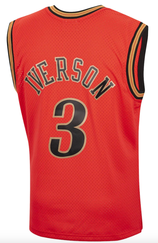 Men's Philadelphia 76ers Allen Iverson Mitchell & Ness Hardwood Classics Reload 2.0 Swingman Jersey - Red