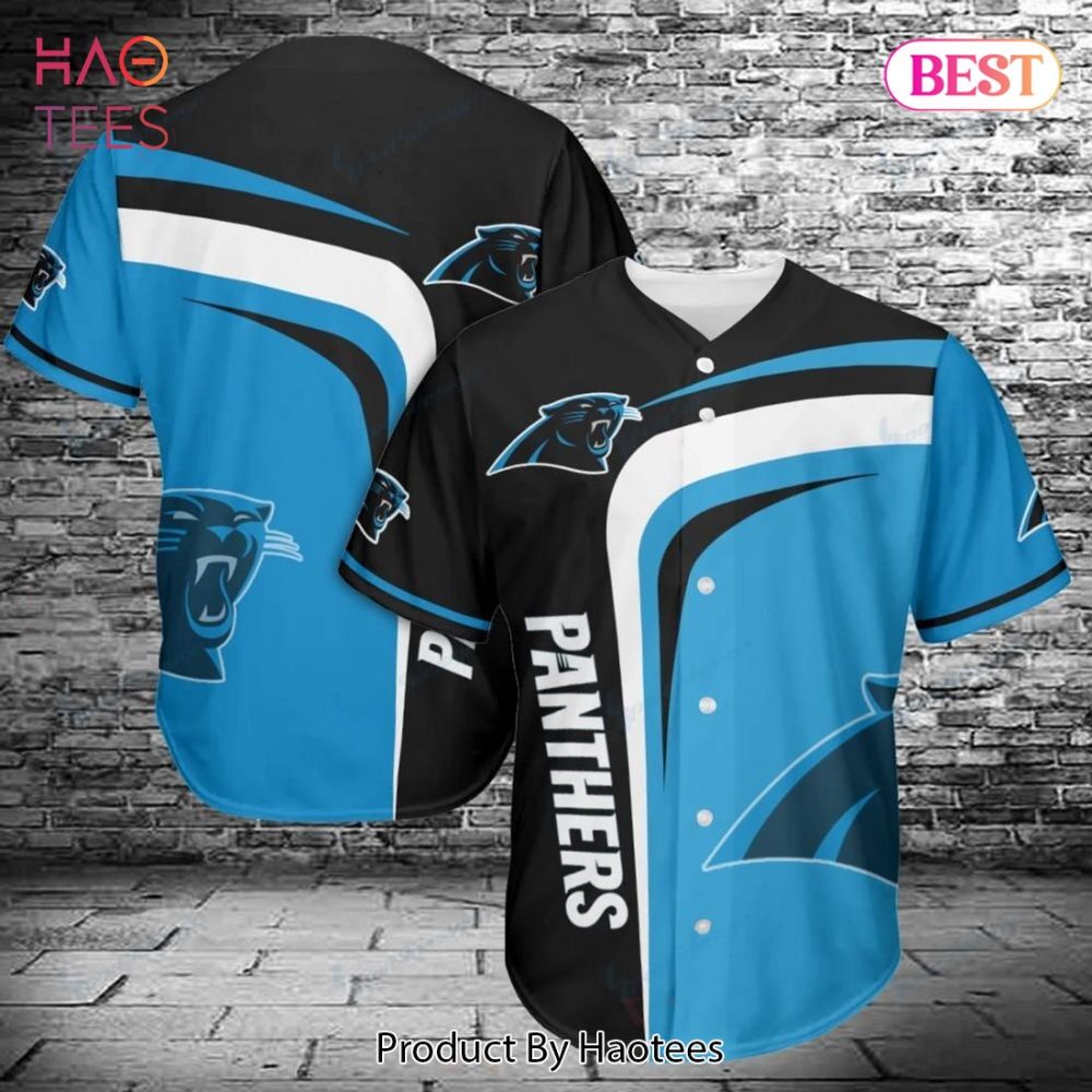 Stylish Panthers Baseball Jersey – Bold Black &amp; Blue Design For Fans