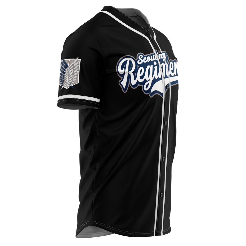 Anime Scouting Regiment Baseball Jersey - Stylish Black Button-Up For Fans