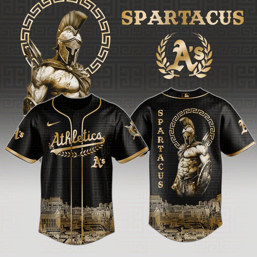 Spartacus Athletic Jersey - Limited Edition Black &amp; Gold Greek Warrior Design
