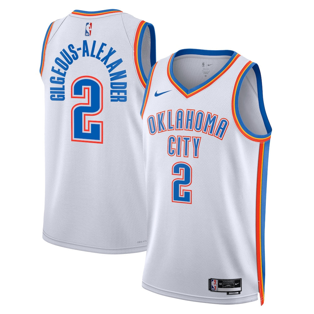Oklahoma City Thunder Association Edition Swingman Jersey White Shai Gilgeous Alexander Unisex | RTJ13323