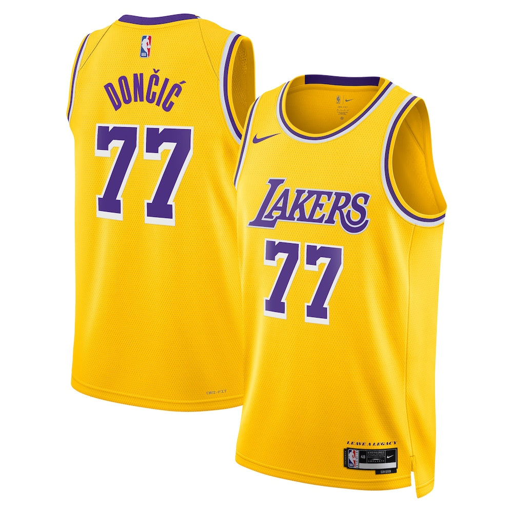 Los Angeles Lakers Icon Edition Swingman Jersey Gold Luka Doni Unisex | RTJ13289