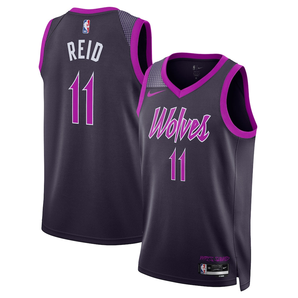 Minnesota Timberwolves 202526 City Edition Swingman Jersey Black Naz Reid Unisex | RTJ13234