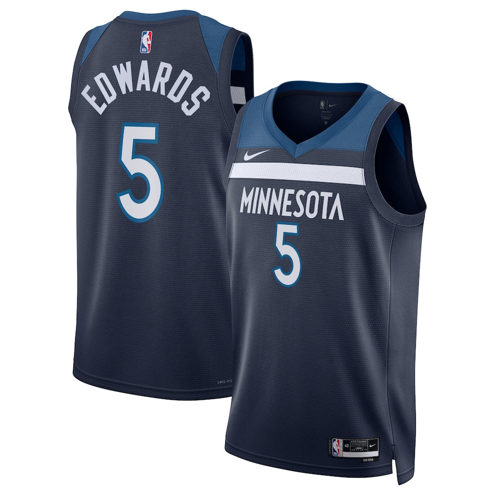 Minnesota Timberwolves Icon Edition Swingman Jersey Navy Anthony Edwards Unisex | RTJ13111