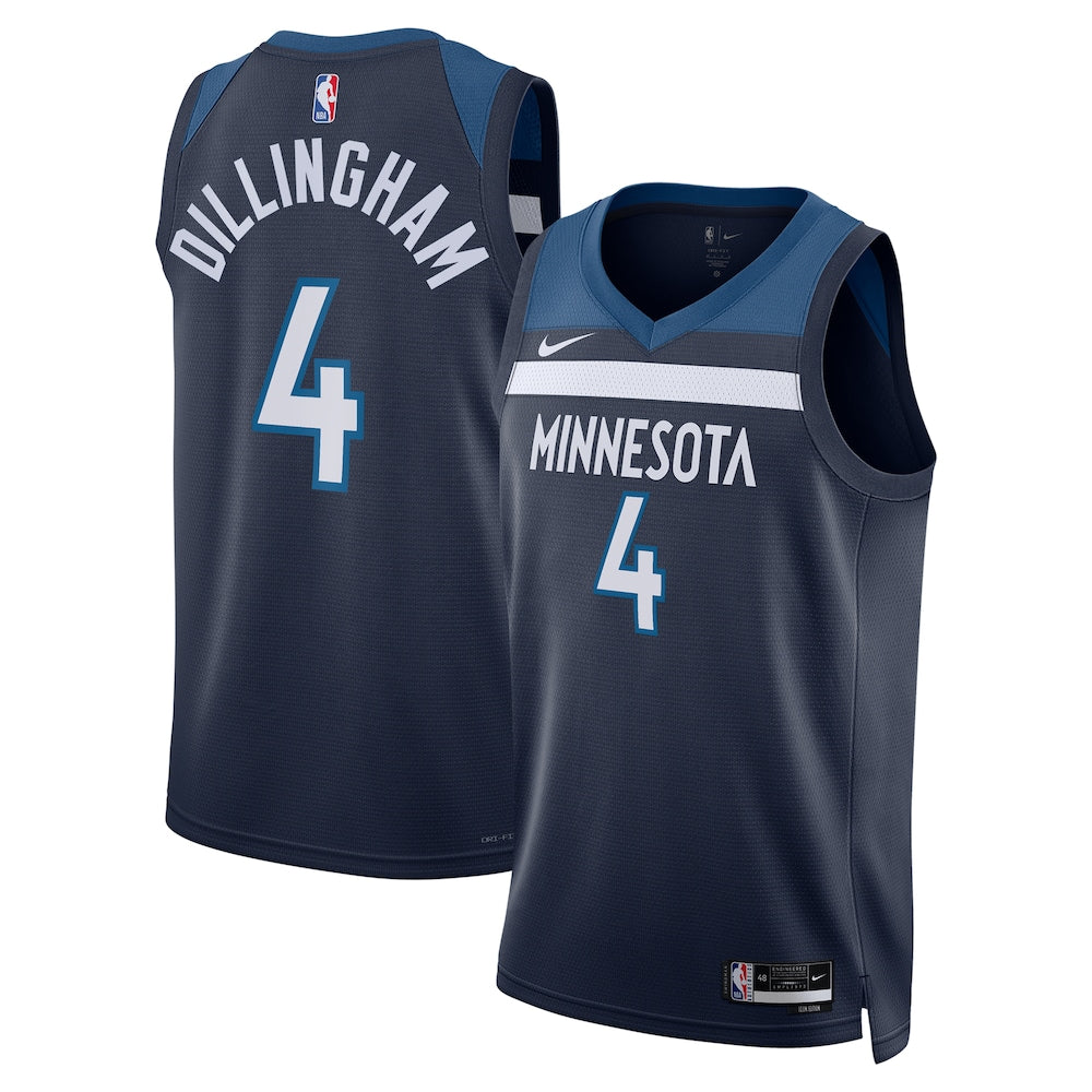 Minnesota Timberwolves Icon Swingman Jersey Navy Rob Dillingham Unisex | Stitched Jersey RTJS 11896