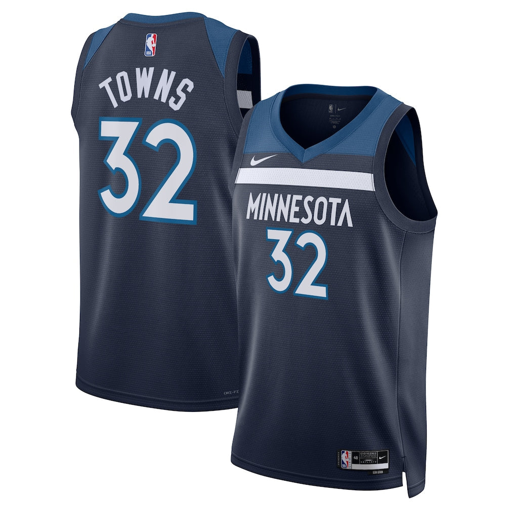 Minnesota Timberwolves Icon Edition Swingman Jersey Navy Karl Anthony Towns Unisex | Stitched Jersey RTJS 11861