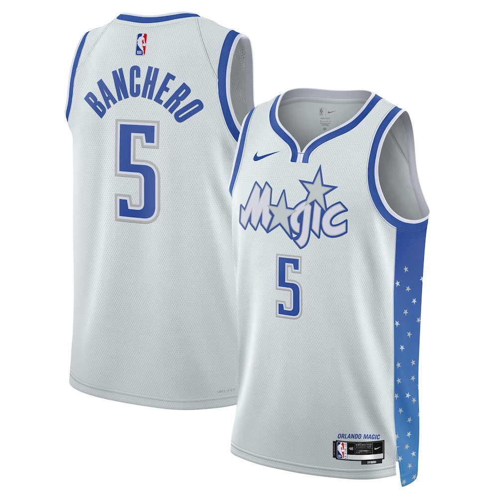 Orlando Magic 2025-26 City Edition Swingman Jersey White Paolo Banchero Unisex | Stitched Jersey RTJS 11855