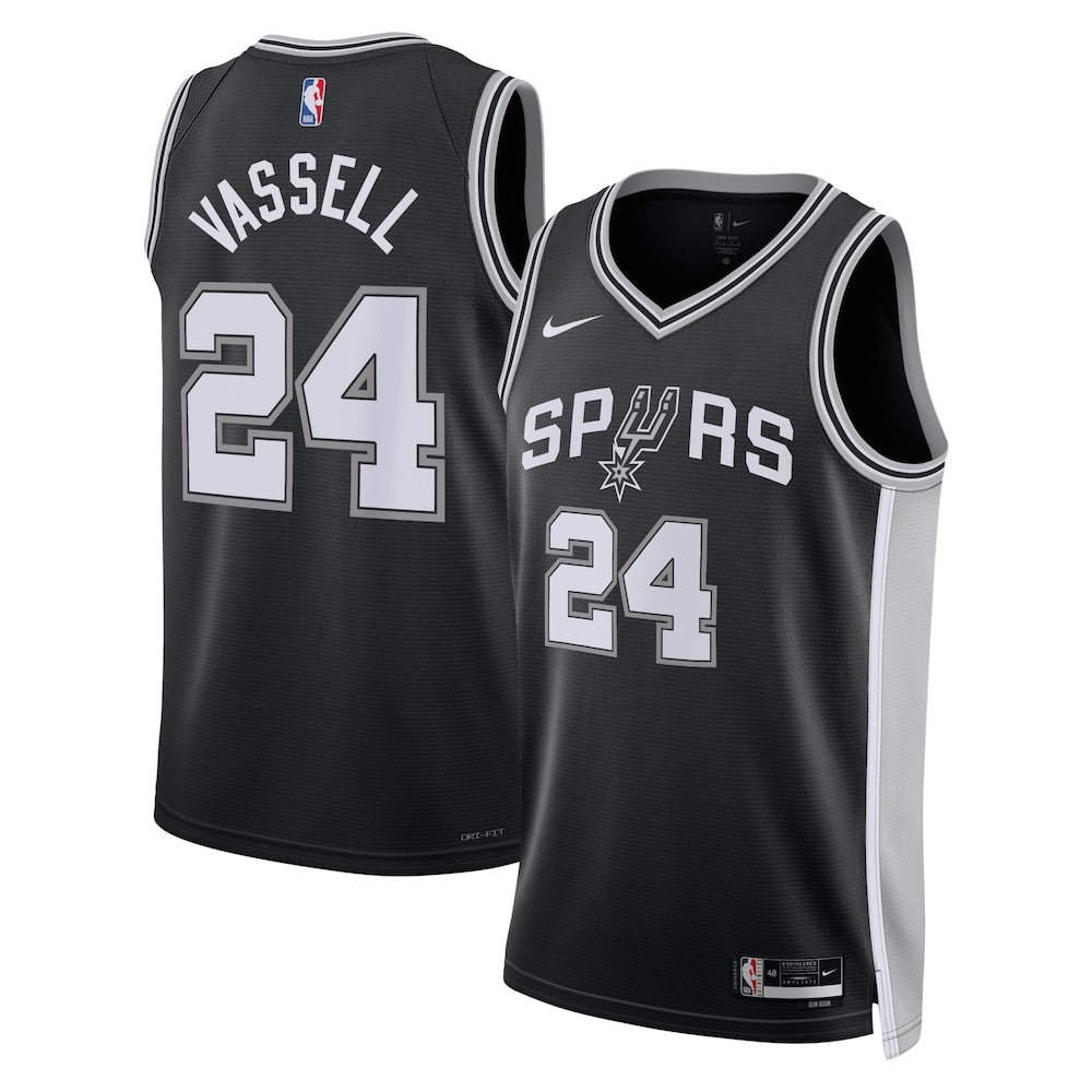 San Antonio Spurs Icon Edition Swingman Jersey Black Devin Vassell Unisex | Stitched Jersey RTJS 11784