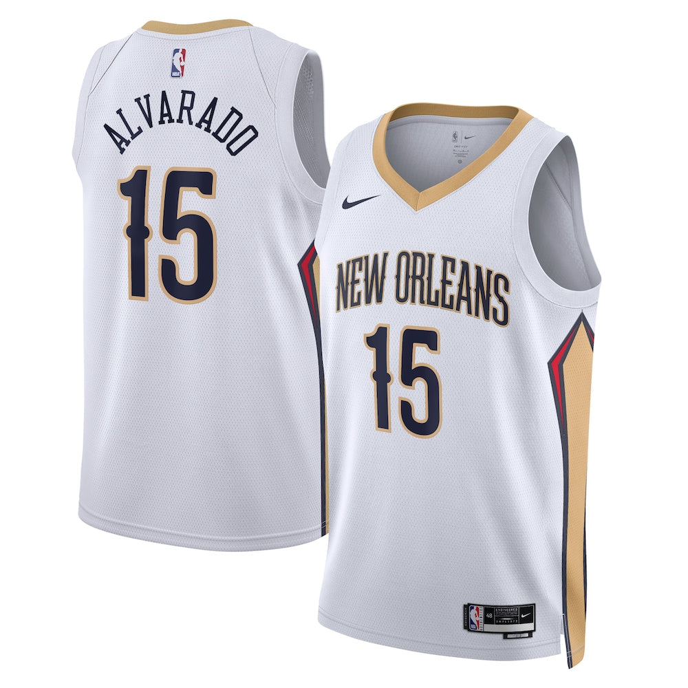 New Orleans Pelicans Association Edition Swingman Jersey White Jose Alvarado Unisex | Stitched Jersey RTJS 11774