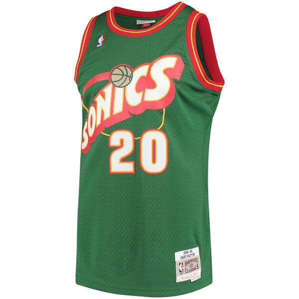 Men's Seattle SuperSonics Gary Payton Mitchell & Ness Green 1995-96 Hardwood Classics Swingman Jersey