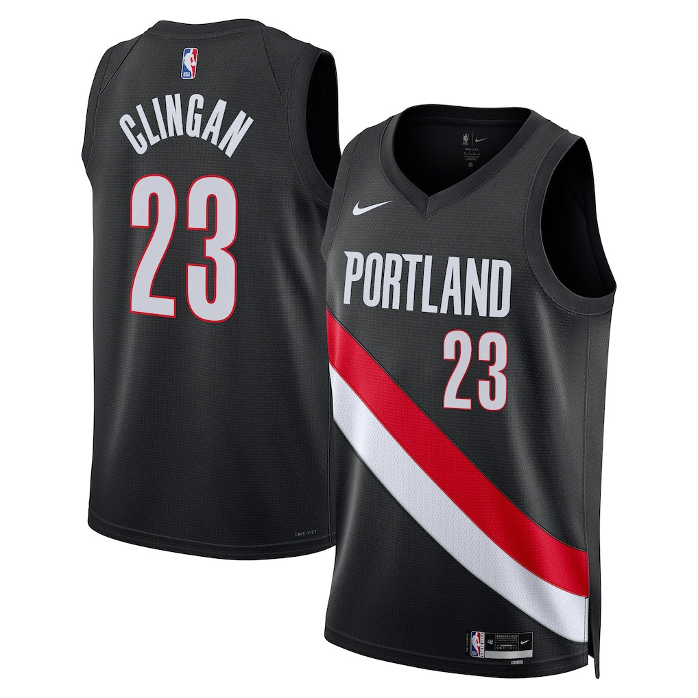 Donovan Clingan Portland Trail Blazers Unisex Swingman Jersey - Icon Edition - Black